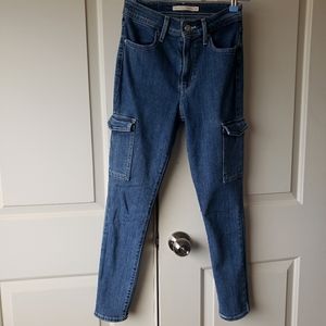 Women's 721 Levi's High Rise Skinny Ankle utility cargo jeans